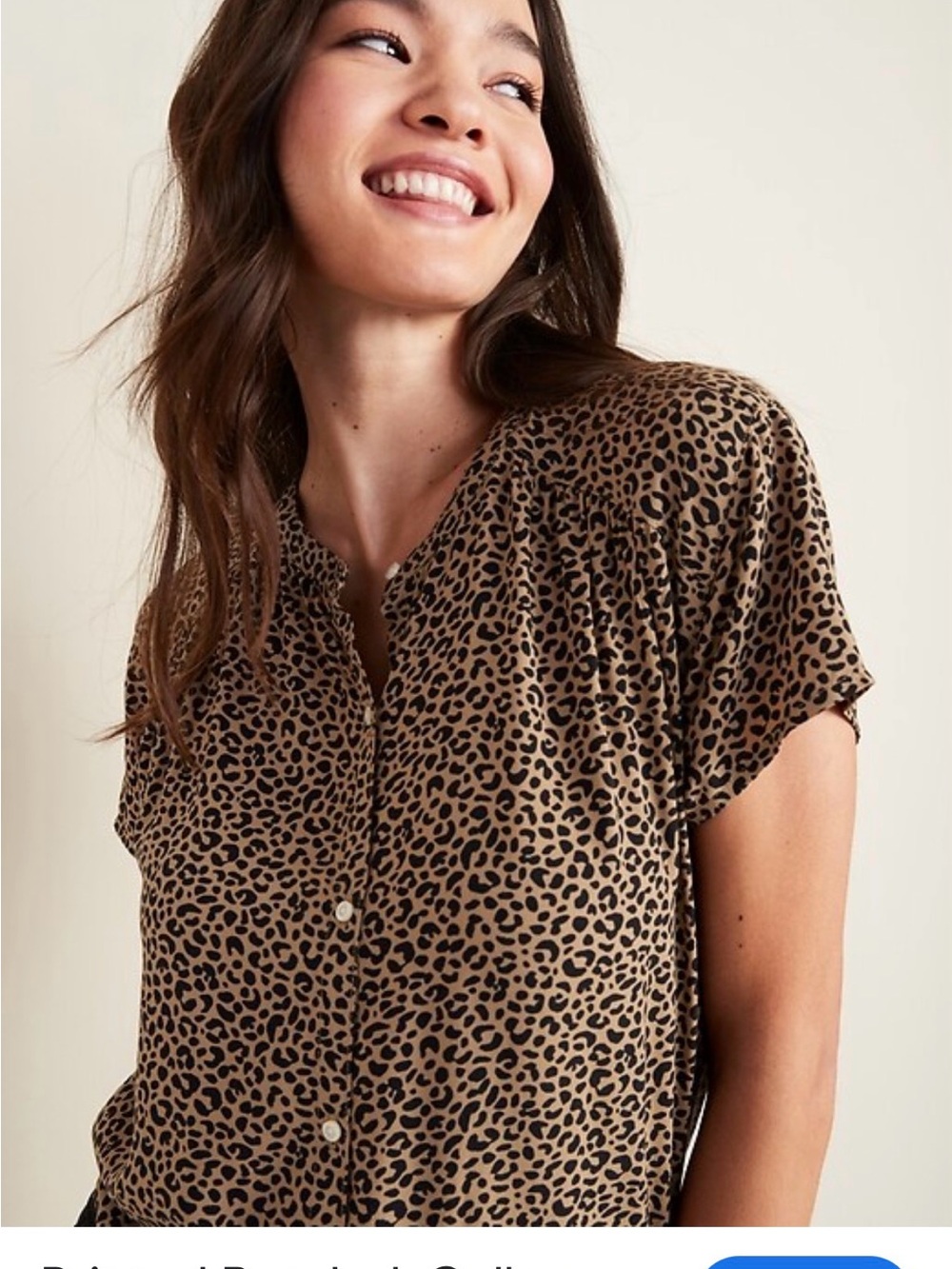 Old Navy Leopard Print Button-Down Top - Brown size XL